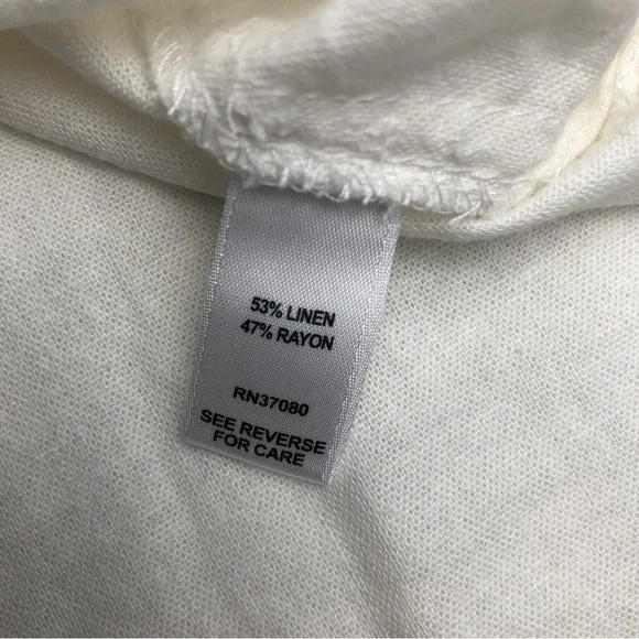 ⭐️NEW⭐️Versona White Linen Puff Sleeve Top - Picture 8 of 11